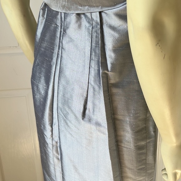 SIRI Women’s Silk Strapless Hepburn Silver Gray A-Line Sheath Dress 6 - Picture 7 of 13